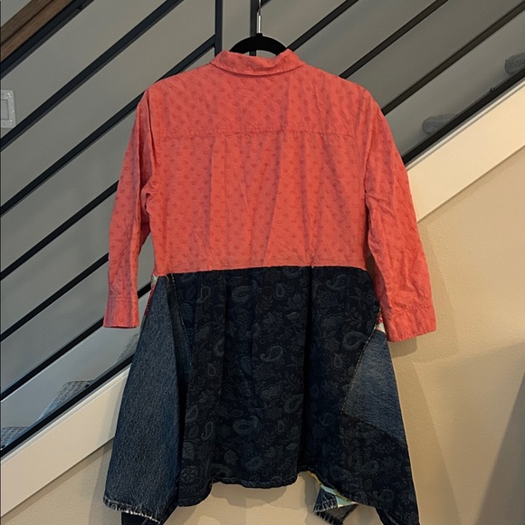 Uniquly repurposed Floral Patchwork Button-Up Shirt - Picture 2 of 7